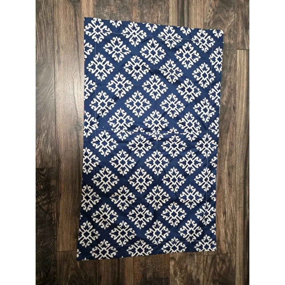 2 King Pillow Shams Boho Kitchy Multicolor Navy Blue Floral
